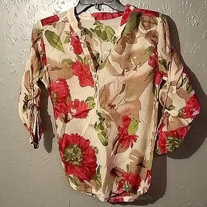 Pretty floral,sheer blouse